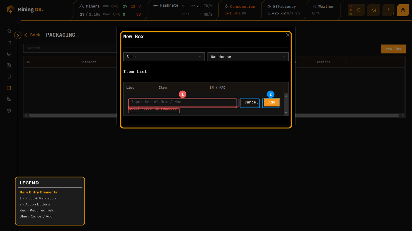 Add Item Entry