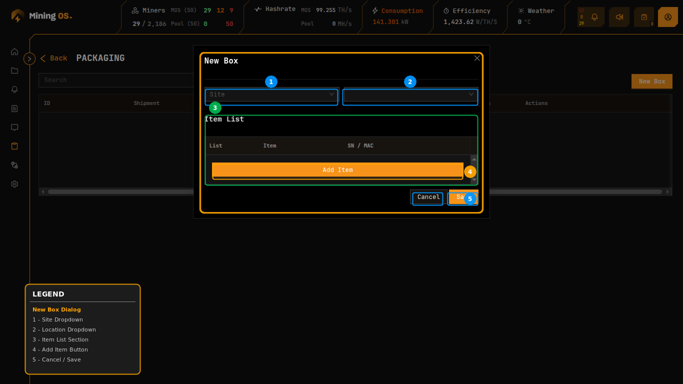 New Box Dialog