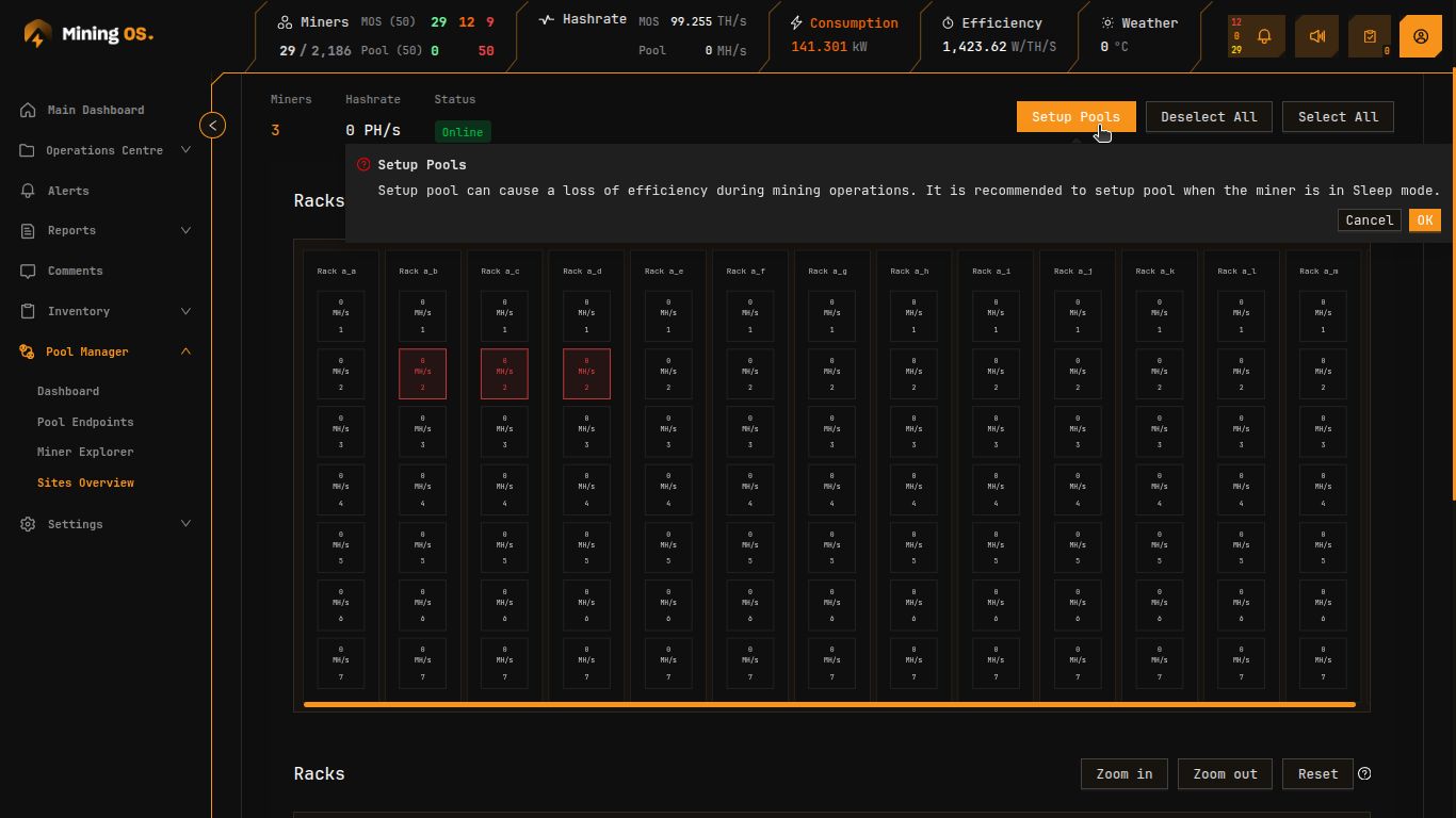 Setup Pools Warning